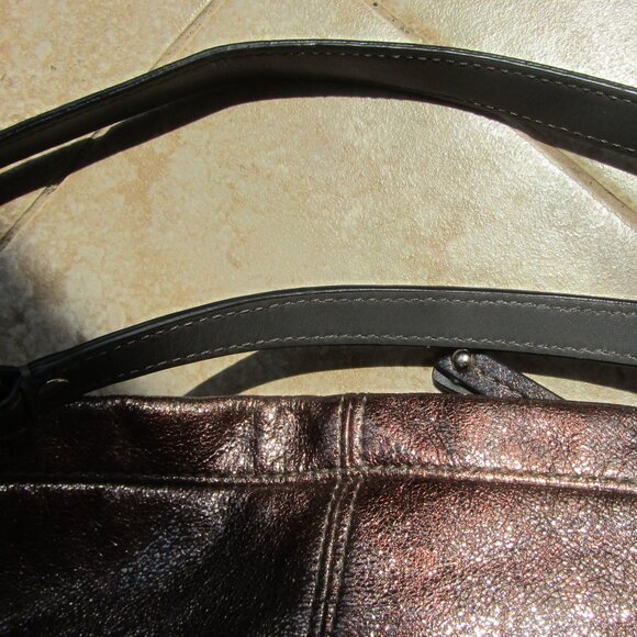 COACH "Brooke" Pewter & Copper Leather Hobo Shoulder Handbag K1176-F17165 - Picture 5 of 10